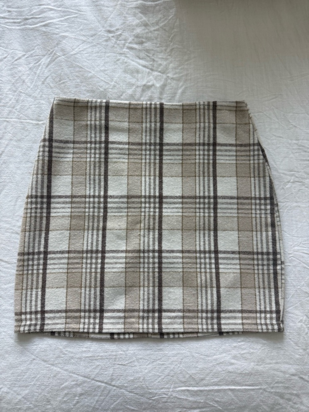SHEIN Plaid Mini Skirt in Beige and Brown
